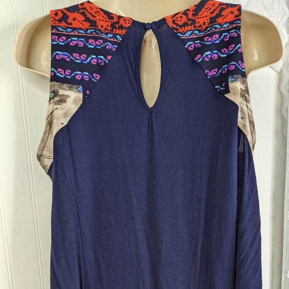Tt COLLECTION Printed Mixed Media Tunic Sz S - Picture 8 of 13